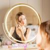 imageHasipu Vanity Mirror with Lights 236quot LED Large Makeup Mirror Lighted Makeup Mirror with Lights Smart Touch Control 3 Colors Dimmable Round Mirror 360Rotation WhiteWhite
