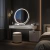imageHasipu Vanity Mirror with Lights 236quot LED Large Makeup Mirror Lighted Makeup Mirror with Lights Smart Touch Control 3 Colors Dimmable Round Mirror 360Rotation WhiteWhite