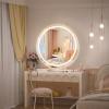 imageHasipu Vanity Mirror with Lights 236quot LED Large Makeup Mirror Lighted Makeup Mirror with Lights Smart Touch Control 3 Colors Dimmable Round Mirror 360Rotation WhiteWhite