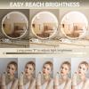imageHasipu Vanity Mirror with Lights 236quot LED Large Makeup Mirror Lighted Makeup Mirror with Lights Smart Touch Control 3 Colors Dimmable Round Mirror 360Rotation WhiteWhite