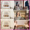 imageHasipu Vanity Mirror with Lights 242quot x 189quot LED Make up Mirror Light up Mirror with 10X Magnification and USB Charging Port Phone Holder Smart Touch 3 Colors Dimmable 360 Rotation BlackSquare White