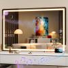 imageHasipu Vanity Mirror with Lights 315quot x 22quot LED Makeup Mirror Lighted Makeup Mirror with Dimmable 3 Modes Touch Screen Control Vanity Mirror Round BlackWhite