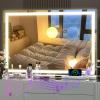 imageHasipu Vanity Mirror with Lights 315quot x 22quot LED Makeup Mirror Lighted Makeup Mirror with Dimmable 3 Modes Touch Screen Control Vanity Mirror Round BlackWhite