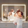 imageHasipu Vanity Mirror with Lights 315quot x 22quot LED Makeup Mirror Lighted Makeup Mirror with Dimmable 3 Modes Touch Screen Control Vanity Mirror Round BlackWhite
