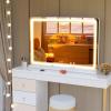 imageHasipu Vanity Mirror with Lights 315quot x 22quot LED Makeup Mirror Lighted Makeup Mirror with Dimmable 3 Modes Touch Screen Control Vanity Mirror Round BlackWhite