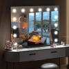 imageHasipu Vanity Mirror with Lights 32quot x 24quot Makeup Mirror Light up Mirror with 14 Dimmable LED Lights and 10X Magnification 3 Colors Modes Touch Control USB Charging Port White RoundBlack