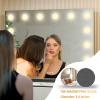 imageHasipu Vanity Mirror with Lights 32quot x 24quot Makeup Mirror Light up Mirror with 14 Dimmable LED Lights and 10X Magnification 3 Colors Modes Touch Control USB Charging Port White RoundBlack