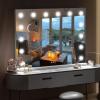 imageHasipu Vanity Mirror with Lights 32quot x 24quot Makeup Mirror Light up Mirror with 14 Dimmable LED Lights and 10X Magnification 3 Colors Modes Touch Control USB Charging Port White RoundWhite