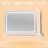 imageHasipu Vanity Mirror with Lights and Bluetooth Speaker 169quot x 134quot LED Makeup Mirror Light up Mirror with 10X Magnification Smart Touch 3 Colors Dimmable Brightness Adjustment White28L x 20W