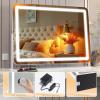 imageHasipu Vanity Mirror with Lights and Bluetooth Speaker 169quot x 134quot LED Makeup Mirror Light up Mirror with 10X Magnification Smart Touch 3 Colors Dimmable Brightness Adjustment White28L x 20W