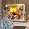 imageHasipu Vanity Mirror with Lights and Bluetooth Speaker 169quot x 134quot LED Makeup Mirror Light up Mirror with 10X Magnification Smart Touch 3 Colors Dimmable Brightness Adjustment White236L x 197W