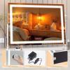 imageHasipu Vanity Mirror with Lights and Bluetooth Speaker 169quot x 134quot LED Makeup Mirror Light up Mirror with 10X Magnification Smart Touch 3 Colors Dimmable Brightness Adjustment White295L x 213W