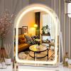 imageHasipu Vanity Mirror with Lights 11quot 14quot Arched LED Makeup Mirror Lighted Makeup Mirror with Lights Smart Touch Control Dimmable 3 Modes Light 360Rotation White11L x 14W