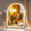 imageHasipu Vanity Mirror with Lights 11quot 14quot Arched LED Makeup Mirror Lighted Makeup Mirror with Lights Smart Touch Control Dimmable 3 Modes Light 360Rotation White12L x 14W