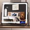 imageHasipu Vanity Mirror with Lights 242quot x 189quot LED Make up Mirror Light up Mirror with 10X Magnification and USB Charging Port Phone Holder Smart Touch 3 Colors Dimmable 360 Rotation BlackRound Black