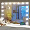 imageHasipu Vanity Mirror with Lights 32quot x 24quot Hollywood Mirror Makeup Mirror with 17 Dimmable Bulbs and 10X Magnification 3 Colors Modes Touch Control USB Charging Port TypeC Round WhiteRound White