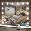 imageHasipu Vanity Mirror with Lights 32quot x 24quot Makeup Mirror Light up Mirror with 14 Dimmable LED Lights and 10X Magnification 3 Colors Modes Touch Control USB Charging Port White RoundBlack