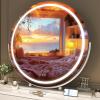 imageHasipu Vanity Mirror with Lights and Bluetooth 28quot LED Makeup Mirror Lighted Makeup Mirror with Lights Smart Touch Control 3 Colors Dimmable Round Mirror 360Rotation WhiteWhite