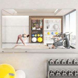 imageHasipu Home Gym Workout Mirror 72quot L x 36quot W1pc Large Full Length Mounted Full Body Frameless Mirror for Workout Yoga Garage Bedroom Dance