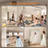 imageHasipu Home Gym Mirror 360 Swivel on Wheels 67quot x 40quot Extra Large Full Body Rolling and Tempered Glass Easy to Move Full Length Mirror for Yoga Studio Bedroom Dancing Studio WhiteWhite