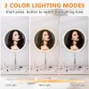 imageHasipu 10 LED Makeup Mirror with 7X Magnification  Rechargeable Vanity Mirror 3 Color Modes Touch Control 360 Rotation amp Adjustable HeightAntique Silver