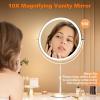 imageHasipu 10 LED Makeup Mirror with 7X Magnification  Rechargeable Vanity Mirror 3 Color Modes Touch Control 360 Rotation amp Adjustable HeightNickel