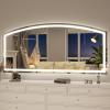 imageHasipu 72 x 36 Arch LED Bathroom Mirror Frontlit WallMounted Vanity Mirror with Lights Defogging Smart Touch Dimmable 3 Color Modes Safety Shatterproof Glass Coating36L x 77W
