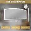 imageHasipu 72 x 36 Arch LED Bathroom Mirror Frontlit WallMounted Vanity Mirror with Lights Defogging Smart Touch Dimmable 3 Color Modes Safety Shatterproof Glass Coating40L x 84W
