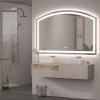 imageHasipu 72 x 36 Arch LED Bathroom Mirror Frontlit WallMounted Vanity Mirror with Lights Defogging Smart Touch Dimmable 3 Color Modes Safety Shatterproof Glass Coating36L x 55W