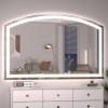 imageHasipu 72 x 36 Arch LED Bathroom Mirror Frontlit WallMounted Vanity Mirror with Lights Defogging Smart Touch Dimmable 3 Color Modes Safety Shatterproof Glass Coating36L x 55W