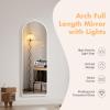 imageHasipu Arched Full Length Mirror with Lights 71 X 28 Lighted Full Body Mirror with Stand Dimming 3 Colors amp Brightness Adjustable Bedroom Cloakroom Living Room White Modern Arch Metal FrameWhite