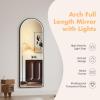 imageHasipu Arched Full Length Mirror with Lights 71 X 28 Lighted Full Body Mirror with Stand Dimming 3 Colors amp Brightness Adjustable Bedroom Cloakroom Living Room White Modern Arch Metal FrameBlack