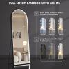 imageHasipu Arched Full Length Mirror with Lights 71 X 28 Lighted Full Body Mirror with Stand Dimming 3 Colors amp Brightness Adjustable Bedroom Cloakroom Living Room White Modern Arch Metal FrameBlack
