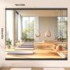 imageHasipu Home Gym Mirror 55 L x 21 W  2PCS Large Full Body Mirror for Yoga WallMounted Mirrors for Fitness Garage Dance Studio 016in Tempered Glass FramelessBlack