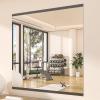 imageHasipu Home Gym Mirror 55 L x 21 W  2PCS Large Full Body Mirror for Yoga WallMounted Mirrors for Fitness Garage Dance Studio 016in Tempered Glass FramelessBlack