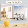 imageHasipu Home Gym Mirror 55 L x 21 W  2PCS Large Full Body Mirror for Yoga WallMounted Mirrors for Fitness Garage Dance Studio 016in Tempered Glass FramelessSilver