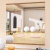 imageHasipu Home Gym Mirror 55 L x 21 W  2PCS Large Full Body Mirror for Yoga WallMounted Mirrors for Fitness Garage Dance Studio 016in Tempered Glass FramelessLight Walnut