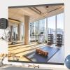 imageHasipu Home Gym Mirror 55 L x 21 W  2PCS Large Full Body Mirror for Yoga WallMounted Mirrors for Fitness Garage Dance Studio 016in Tempered Glass FramelessBlack
