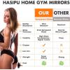 imageHasipu Home Gym Mirror 55 L x 21 W  2PCS Large Full Body Mirror for Yoga WallMounted Mirrors for Fitness Garage Dance Studio 016in Tempered Glass FramelessHome Gym Mirror