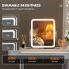 imageHasipu Vanity Mirror with Lights 10 x 12 LED Makeup Mirror 3 Modes Light Smart Touch Control Dimmable 360Rotation Rectangle White Frame10L x 12W