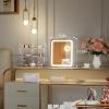 imageHasipu Vanity Mirror with Lights 10 x 12 LED Makeup Mirror 3 Modes Light Smart Touch Control Dimmable 360Rotation Rectangle White Frame10L x 12W