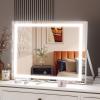 imageHasipu Vanity Mirror with Lights 10 x 12 LED Makeup Mirror 3 Modes Light Smart Touch Control Dimmable 360Rotation Rectangle White Frame14L x 11W