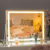 imageHasipu Vanity Mirror with Lights 10 x 12 LED Makeup Mirror 3 Modes Light Smart Touch Control Dimmable 360Rotation Rectangle White Frame14L x 11W