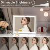 imageHasipu Vanity Mirror with Lights 10 x 12 LED Makeup Mirror 3 Modes Light Smart Touch Control Dimmable 360Rotation Rectangle White Frame14L x 11W