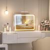 imageHasipu Vanity Mirror with Lights 10 x 12 LED Makeup Mirror 3 Modes Light Smart Touch Control Dimmable 360Rotation Rectangle White Frame15L x 11W