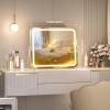 imageHasipu Vanity Mirror with Lights 10 x 12 LED Makeup Mirror 3 Modes Light Smart Touch Control Dimmable 360Rotation Rectangle White Frame15L x 13W