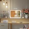 imageHasipu Vanity Mirror with Lights 10 x 12 LED Makeup Mirror 3 Modes Light Smart Touch Control Dimmable 360Rotation Rectangle White Frame18L x 14W
