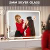 imageHasipu Vanity Mirror with Lights 10 x 12 LED Makeup Mirror 3 Modes Light Smart Touch Control Dimmable 360Rotation Rectangle White Frame20L x 16W