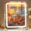 imageHasipu Vanity Mirror with Lights 10 x 12 LED Makeup Mirror 3 Modes Light Smart Touch Control Dimmable 360Rotation Rectangle White Frame10L x 12W