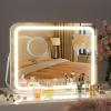 imageHasipu Vanity Mirror with Lights 10 x 12 LED Makeup Mirror 3 Modes Light Smart Touch Control Dimmable 360Rotation Rectangle White Frame14L x 10W